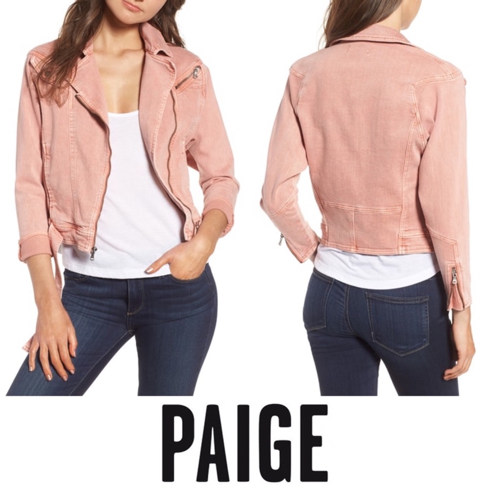 Sivan Cropped Denim Moto Jacket